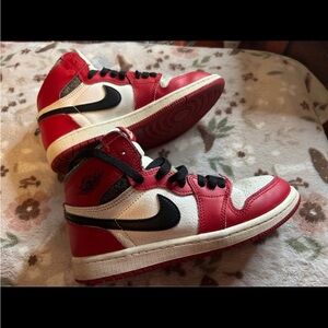 Nike Kids Red and White High-Top Sneakers